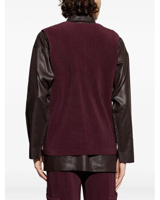 Homme Plissé Issey Miyake Purple Quarry Pleated Zip-Up Gilet for men
