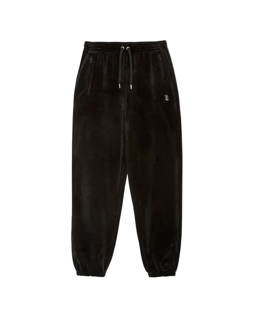 Juicy Couture Black Diamanté Velour Track Pants