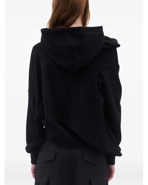 Junya Watanabe Black Asymmetric-Design Cotton Hoodie