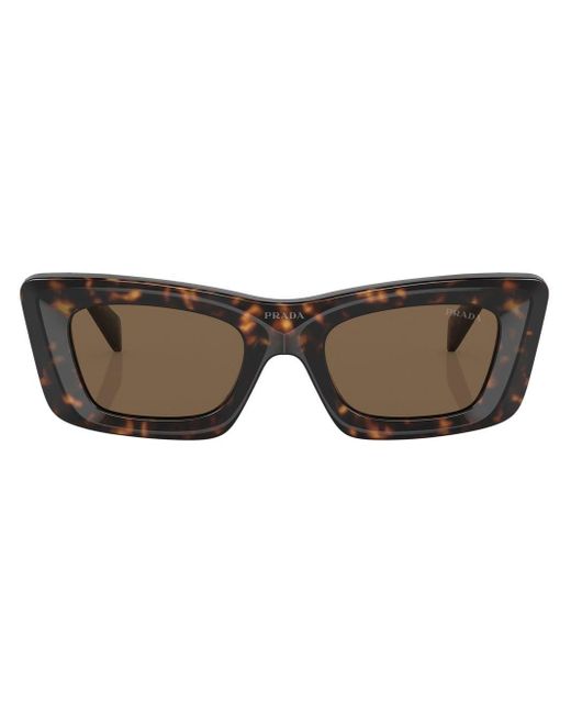 Prada Brown Tortoiseshell-effect Logo Sunglasses
