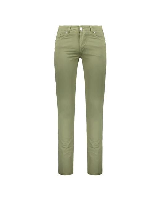 Moorer Green Straight-Cut Trousers for men
