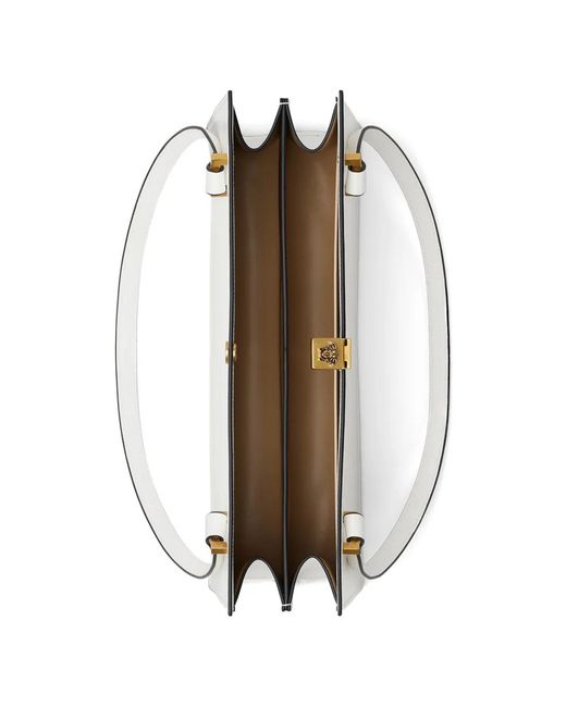Versace White Severine Leather Tote Bag
