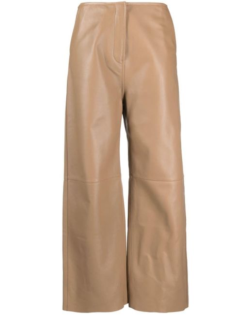 Totême  Natural Paneled Leather Trousers