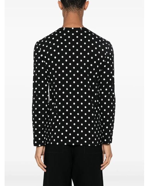 COMME DES GARÇONS PLAY Black Polka Dot Print T-Shirt for men