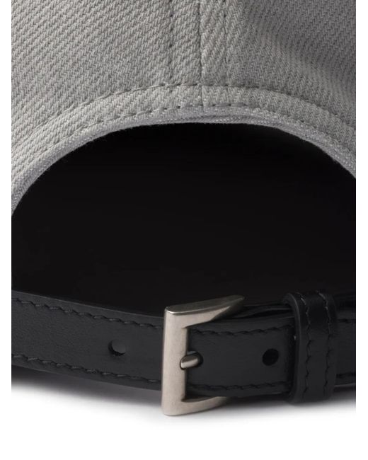 Prada Gray Logo Baseball Cap for men