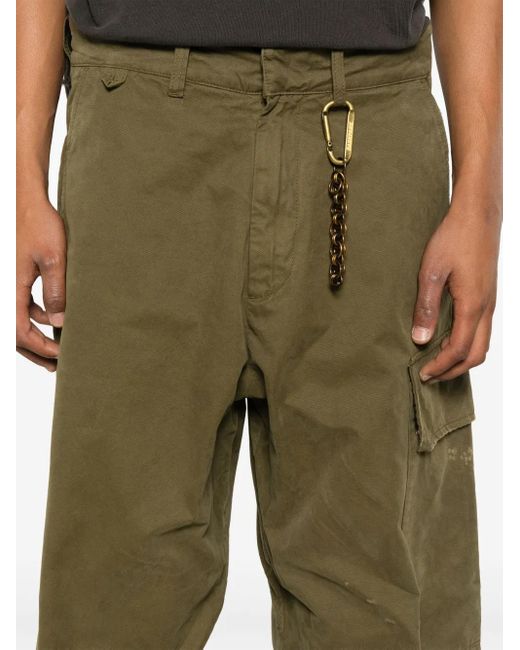 DARKPARK Green Distressed Cargo Pants for men