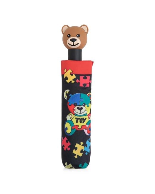 Moschino White Puzzle-Print Umbrella