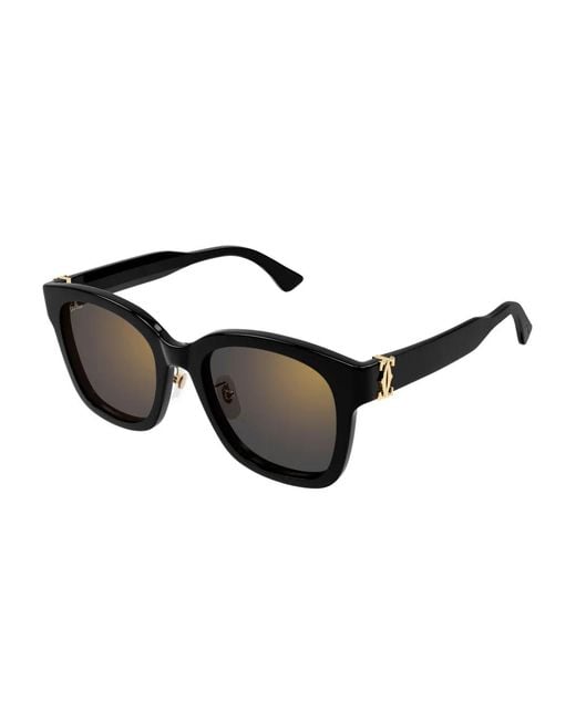 Cartier Black Square-Frame Sunglasses