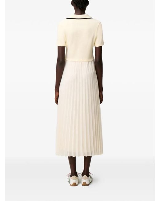 Robe Mi-Longue Nervurée À Plis Claudie Pierlot en coloris White
