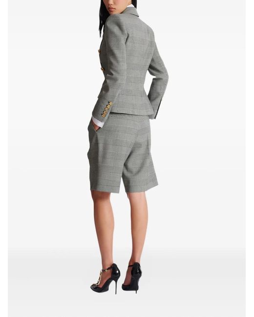 Balmain Prince Of Wales Blazer Met Jacquard in het Gray