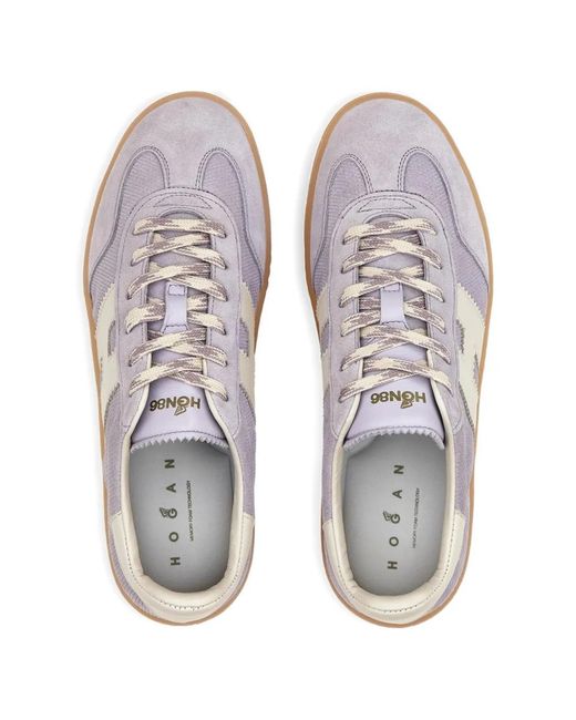 Hogan White Cool Logo-Patch Sneakers