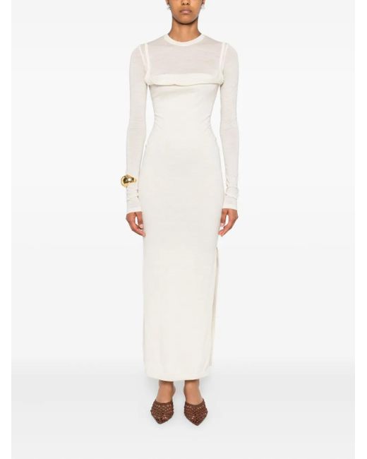 Nanushka White Crew-Neck Long Dress