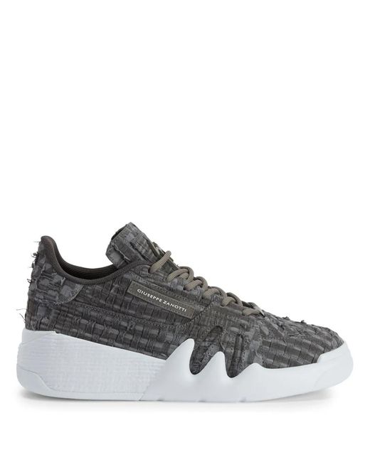 Giuseppe Zanotti Gray Talon Lace-Up Low-Top Sneakers for men
