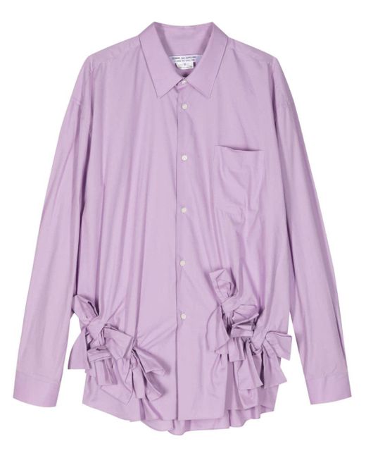 Comme des Garçons Purple Bow-detail Poplin Shirt