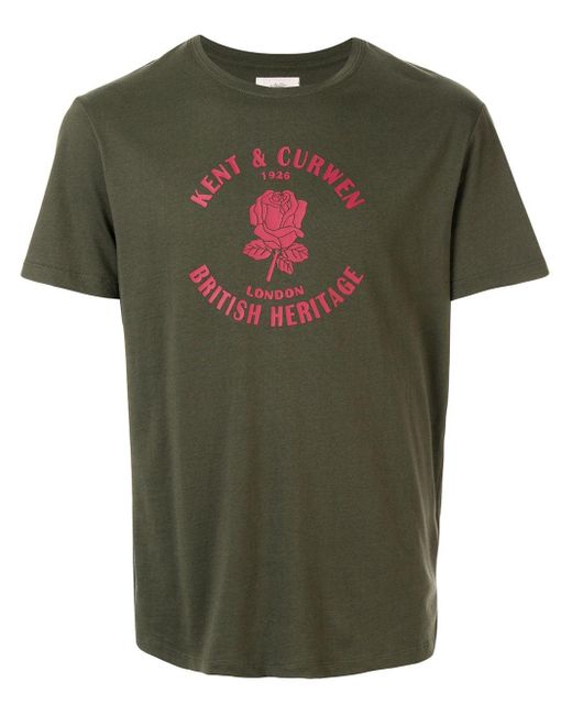 Kent & Curwen Green Printed Logo T-shirt for men