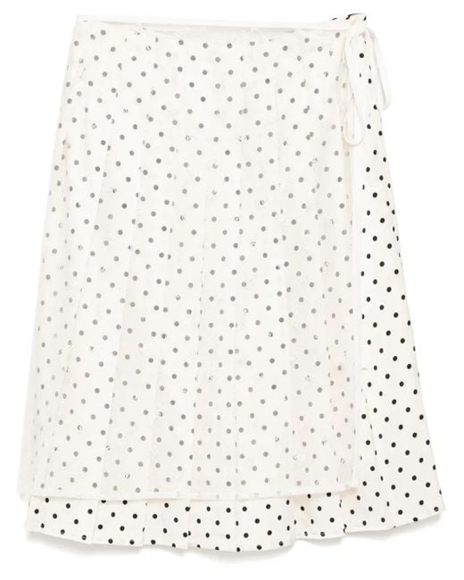 Gonna Midi A Pois Con Design A Portafoglio di B+ AB in White