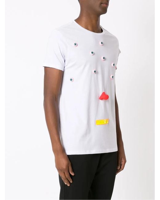 Amir Slama White Appliqué-Detail Cotton T-Shirt