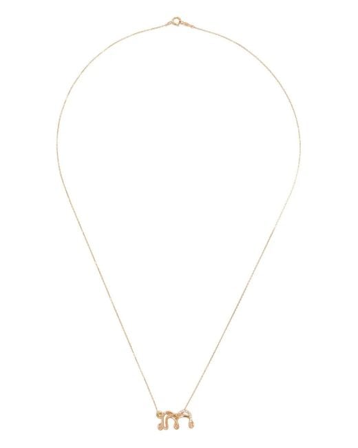 Charlotte Chesnais White 18K Letter M Diamond Necklace