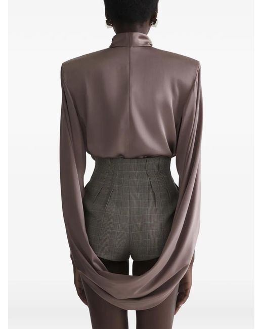 Mugler Gedrapeerde Top in het Brown