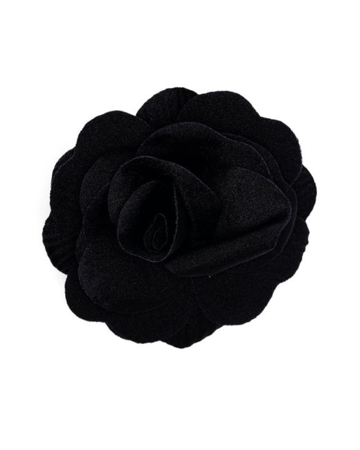 Philosophy Di Lorenzo Serafini Black Floral-appliqué Brooch