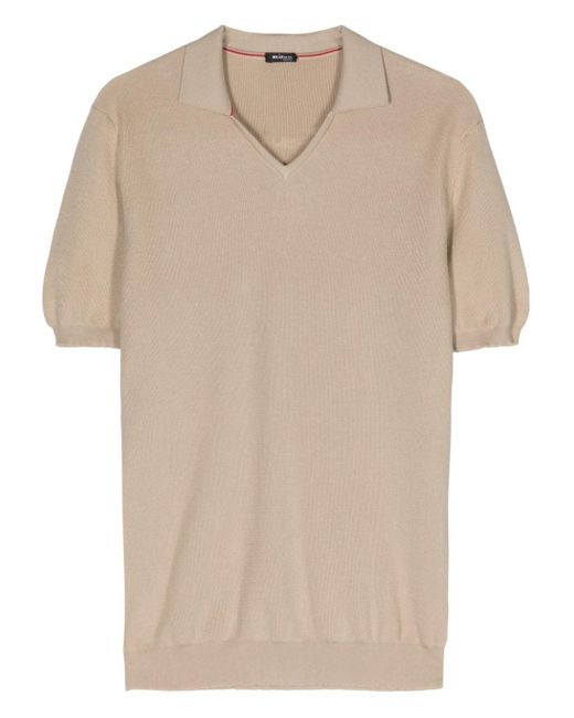 Kiton Natural Fine-knit Cotton Polo Shirt for men