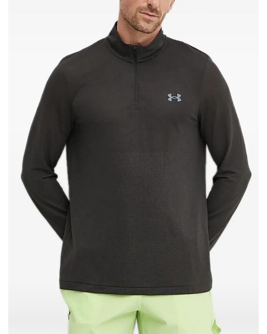 Under Armour Gray Zip Mock-Neck Sweatshirt for men