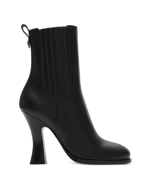 Burberry Black Leather Pillar Ankle Boots