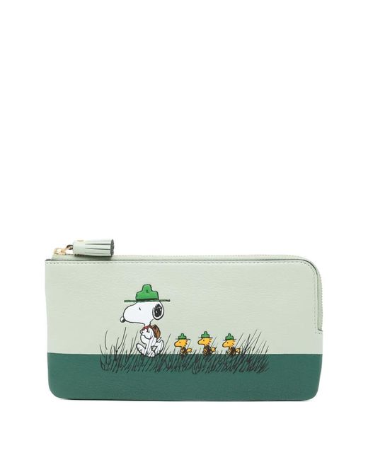 Anya Hindmarch Green X Peanuts Snoopy Wallet