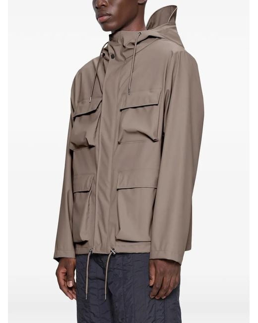 Rains Brown Hooded Jacket