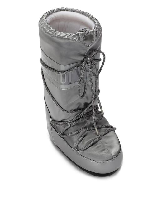 Moon Boot Gray Icon Glance Metallic Shell Boots