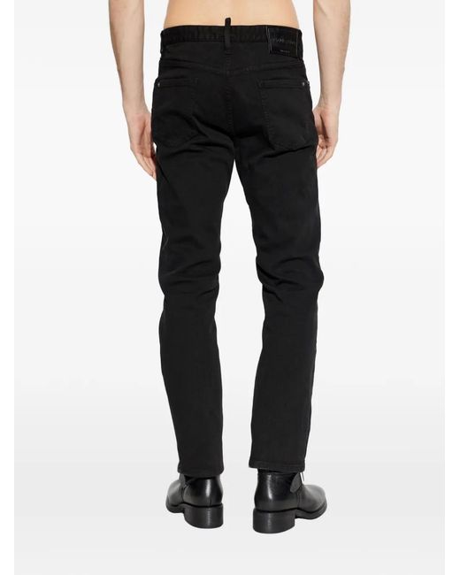 DSquared² Black Logo-Detail Jeans for men