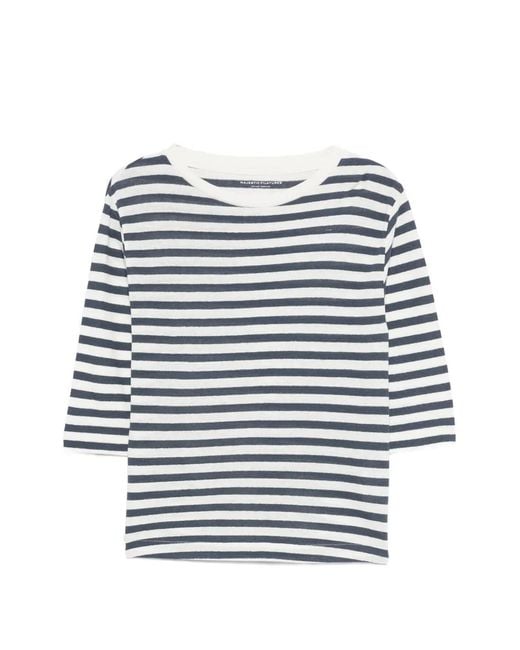 Majestic Filatures Blue Striped T-Shirt