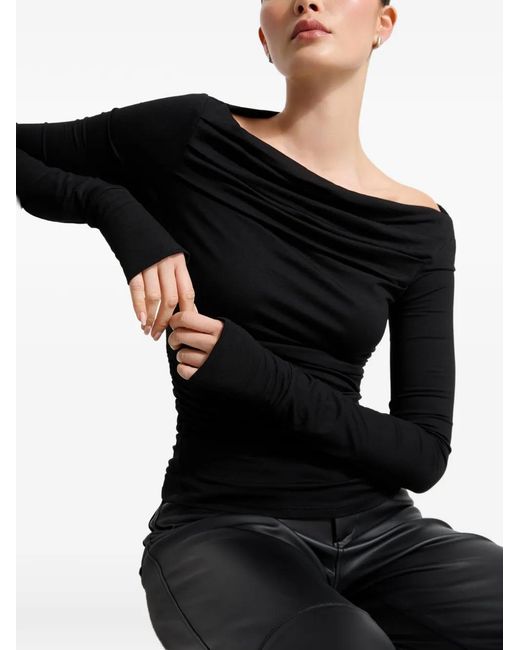 MARCELLA Black Cooper Gathered Top