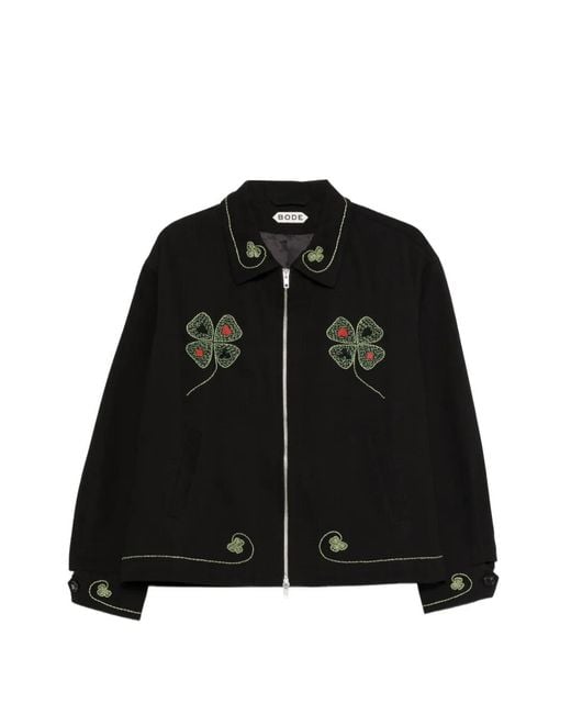 Bode Black Veste Lucky Draw À Broderies for men