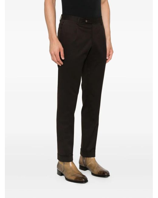 Barba Napoli Black Napoli Pleated Trousers for men