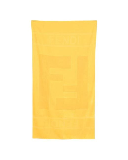 Fendi Yellow Strandtuch Mit Ff