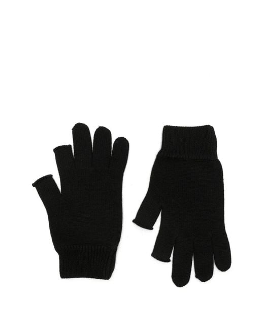 Rick Owens Black Fingerless Press-Stud Gloves for men