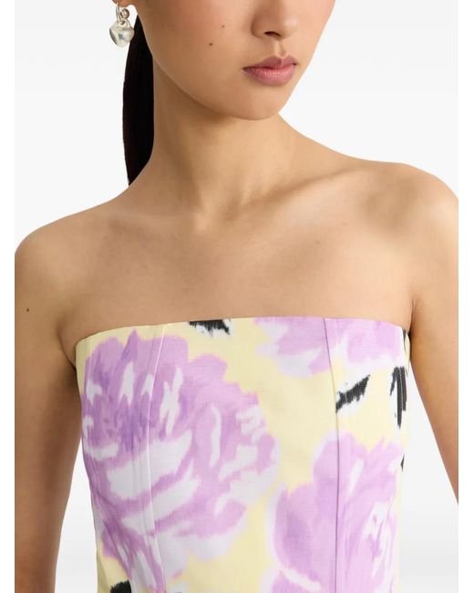 Patou Pink Recycled Faille Bustier Minidress
