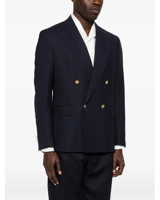 Lardini Blue Double-Breasted Button Jacket for men