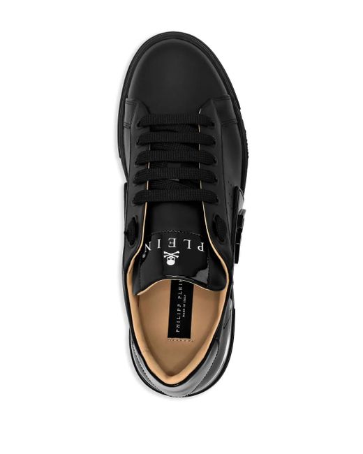 Philipp Plein Black Hexagon Low-Top Sneakers