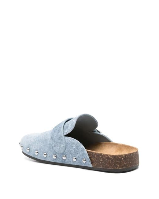 Tory Burch Blue Mellow Stud Mules