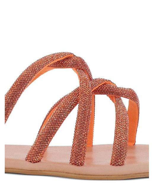 Kima Brown Leather Flat Sandals