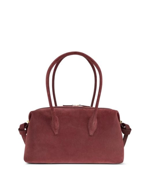 Yuzefi Purple Brioche Suede Knotted-Detail Duffle Bag