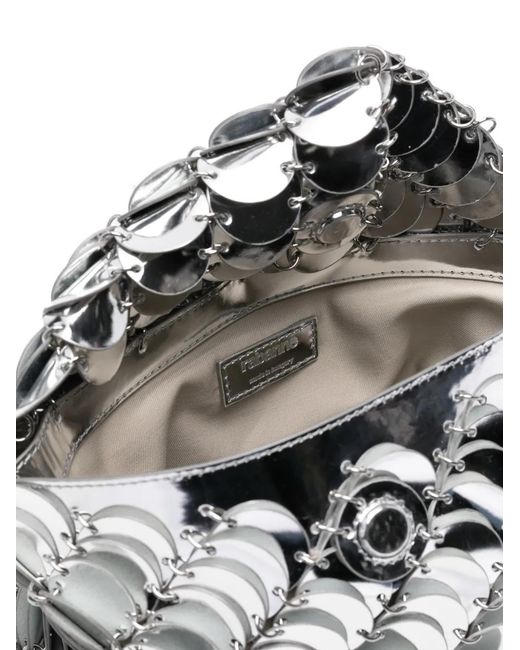 Rabanne White Disc-Detail Chain Shoulder Bag