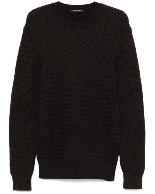 Tagliatore Black Interwoven Sweater for men