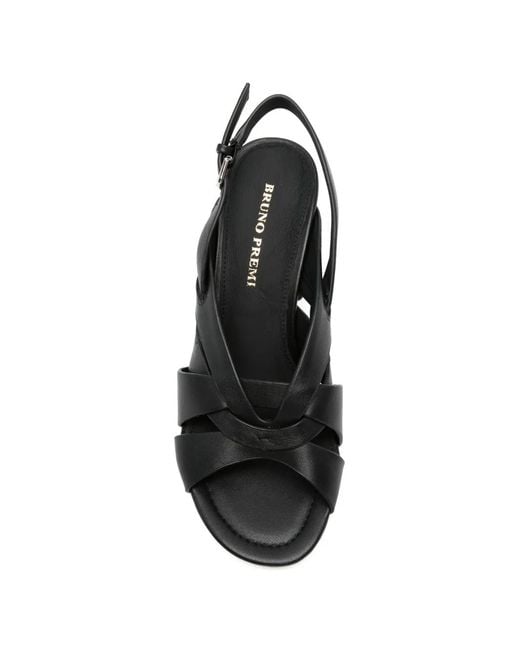 Bruno Premi Black Strappy Leather Sandals