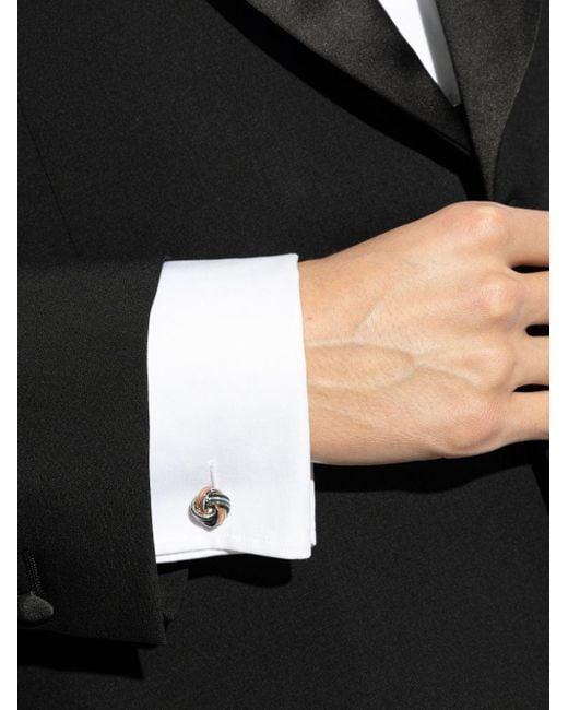 Paul Smith Metallic Striped Knot Cufflinks for men