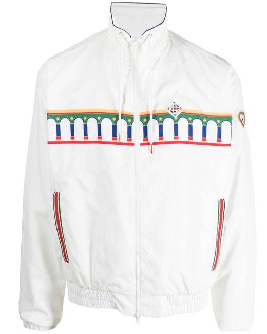 Veste zippée à imprimé étrusque Casablancabrand pour homme en coloris Blanc  | Lyst