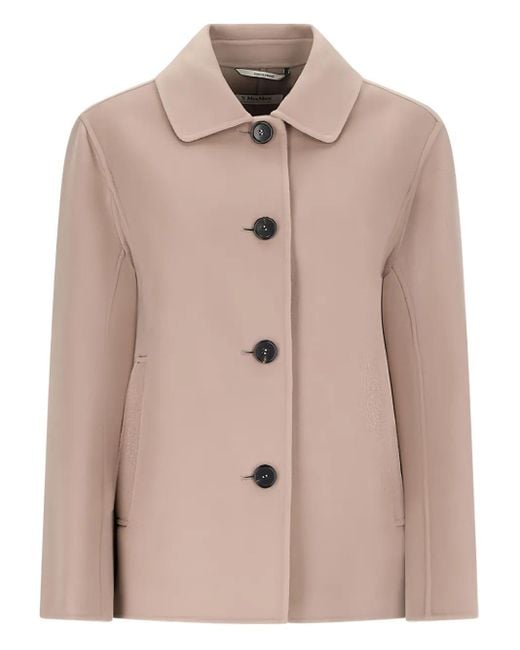Max Mara Jas Met Enkele Rij Knopen in het Natural