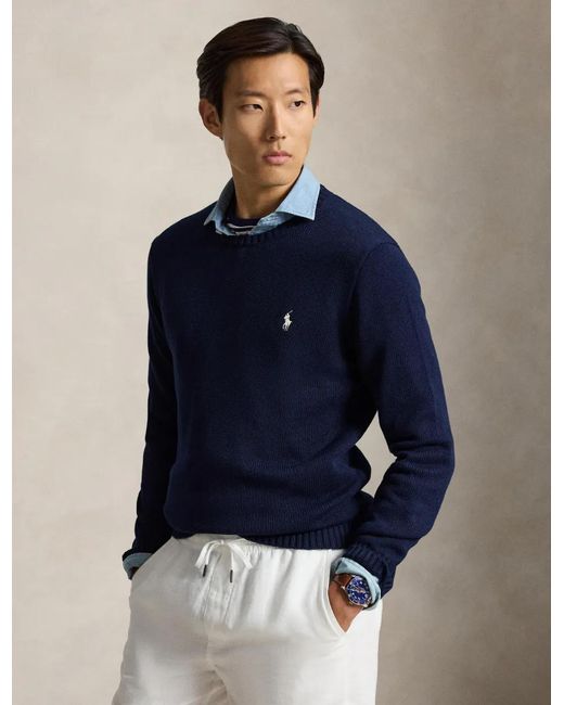 Polo Ralph Lauren Blue Embroidered Pony Sweater for men